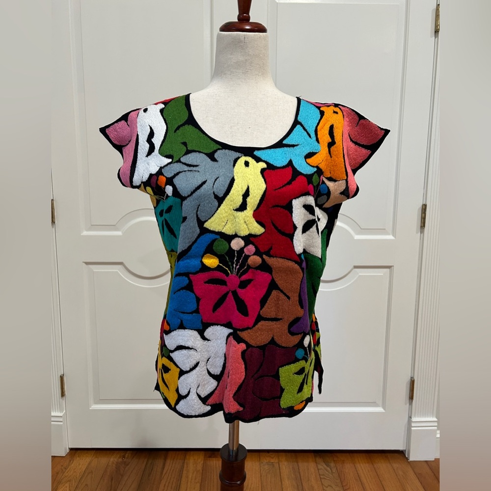 Multicolor Jalapa Mexican Blouse Hand Embr…